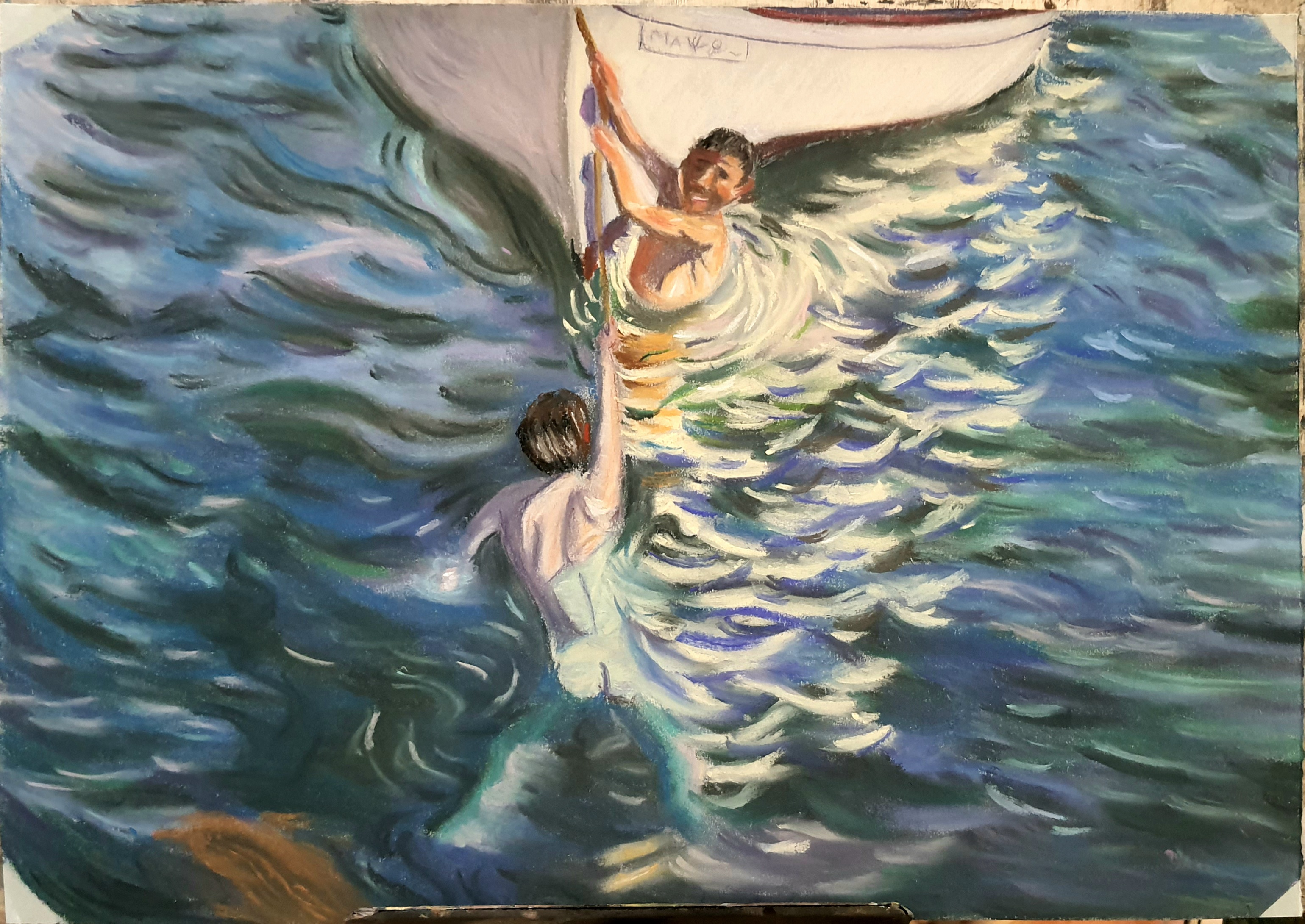 Boys playing in the water